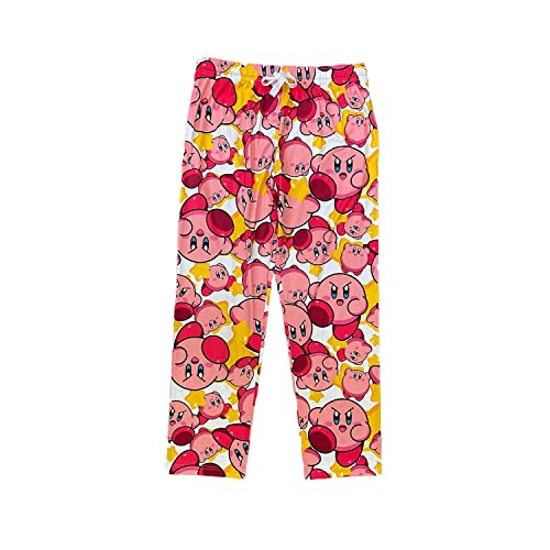 Nintendo Kirby Video Game Men's Allover Character Pattern Adult Lounge Sleep Pajama Pants