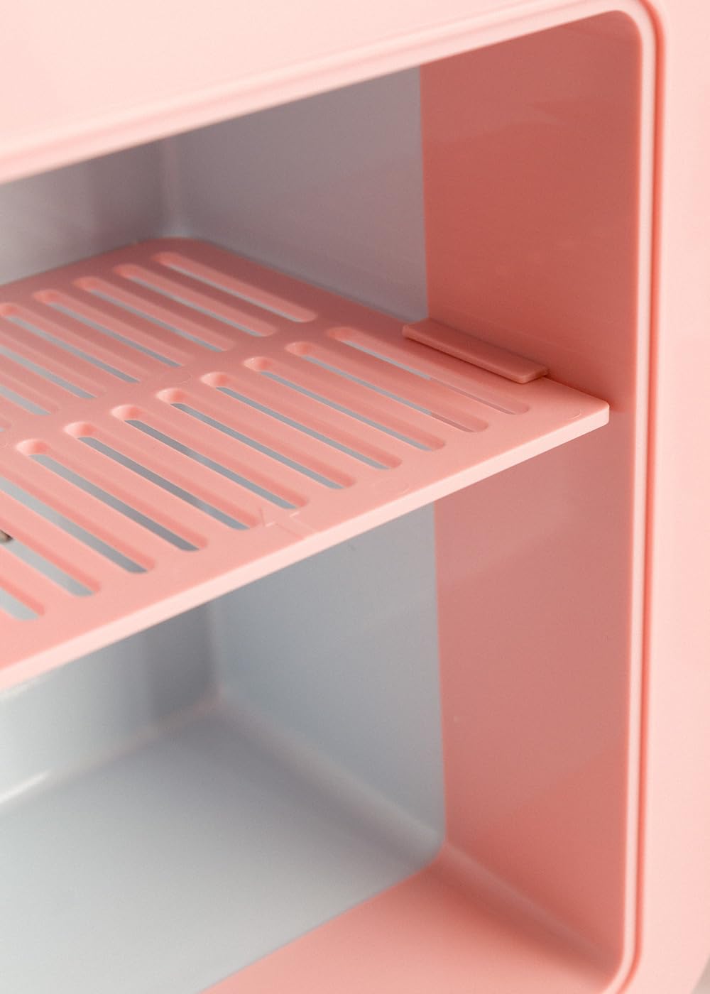 CREATE / FRIDGE MINI BOX/Mini frigorífico para cosméticos rosa pastel/Diseño retro, función frío y calor, capacidad de 4L, fácil de transportar, 48W