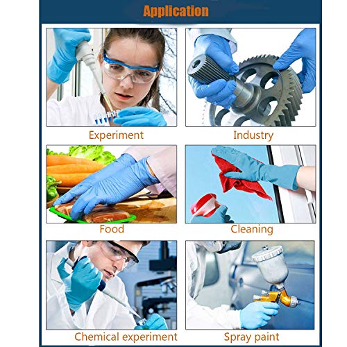 100 PCS Gloves Nitrile Exam Gloves with Textured Fingertips, Thicken 4 mil Latex Free, Powder Free, Disposable, Medium(Medium)