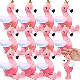 VercanMonth 12 Pcs 6 Inch Mini Stuffed Flamingo Plush Bulk for Girl Flamingo Birthday Party Favors Flamingo Keychains Cute Pink Flamingo Stuffed Animal Toy Small Flamingo Ornament for Backpack Bag