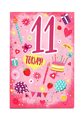 Biglietto di compleanno per undici (11) ragazza di...