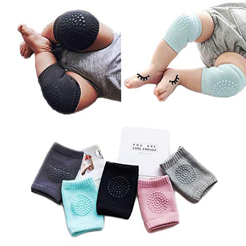 LYX Rodilleras Bebé 5 Pares De Infantes Gateando Antideslizante Rodilleras Cuidado Niños Transpirables Rodilleras Seguridad Engranaje De Protección Unisex Diseño Ajustable Codo De Rodilla