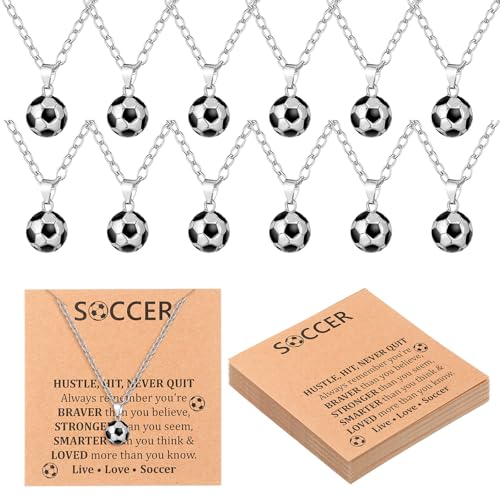 Image of Tondiamo 12 Pcs 3D Sports Ball Necklaces, Team Gifts
