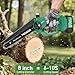 PECHAM 8 Inch Mini Chainsaw Cordless, 800W Brushless Motor Electric Saw with 2×3.0Ah Batteries & 2 Chains, Lightweight Handheld Chainsaw with Safety Lock for Tree Pruning, Wood Cutting
