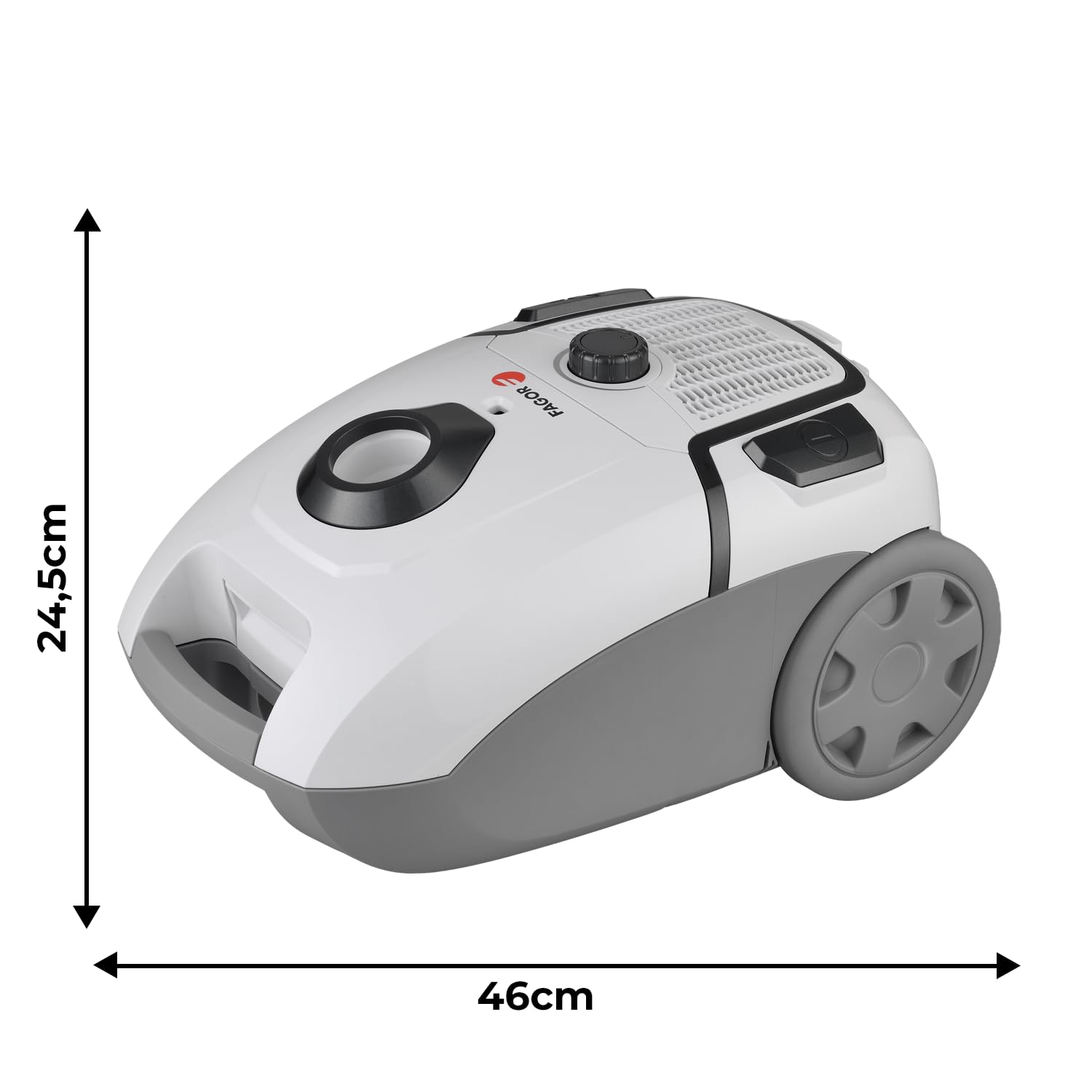 Aspiradora con Bolsa Potente 17kPa, Aspirador Trineo 800W para Hogar y Mascotas, Gran Capacidad 4L, Filtro Alta Eficiencia, Limpieza Profunda en Suelos y Alfombras,FAGOR Ares Essential Dupla.