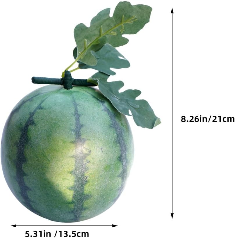 HOMSFOU Simulation Watermelon Model Lifelike Foam Watermelon Realistic Props Fake Fruits Photo Props for Summer Fruits Party Favors Decoration