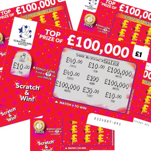 Fake Joke Scratch Cards Pack of 6 Prank Scratchcards Winning Lottery Tickets Funny Gift For Birthday Xmas Christmas