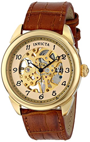 Invicta Men's 17188 Specialty Skeletonized Mechanical Hand-Wind Watch with Embossed-Leather Band