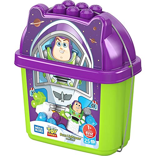 Disney Mega Bloks Jogo De Construção Balde De Blocos Buzz Lightyear