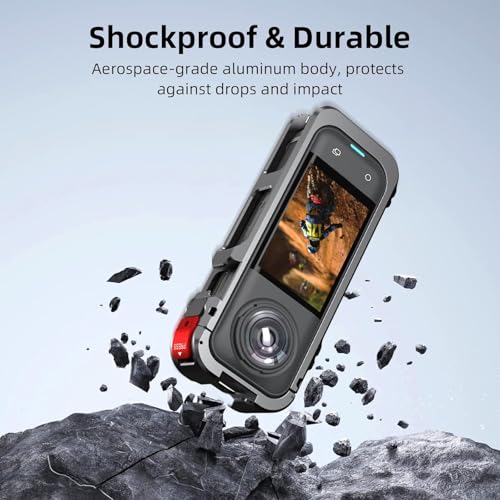 Image of Metal Protective Case for Insta 360 X5 Action Camera with Silicone Lens Cap, Cold Shoe Mount, 3x1 /4 inch Threads & 2-Claw GoPro Mount Adapter - Insta 360 Action Camera Accessories (Cage + Cap)