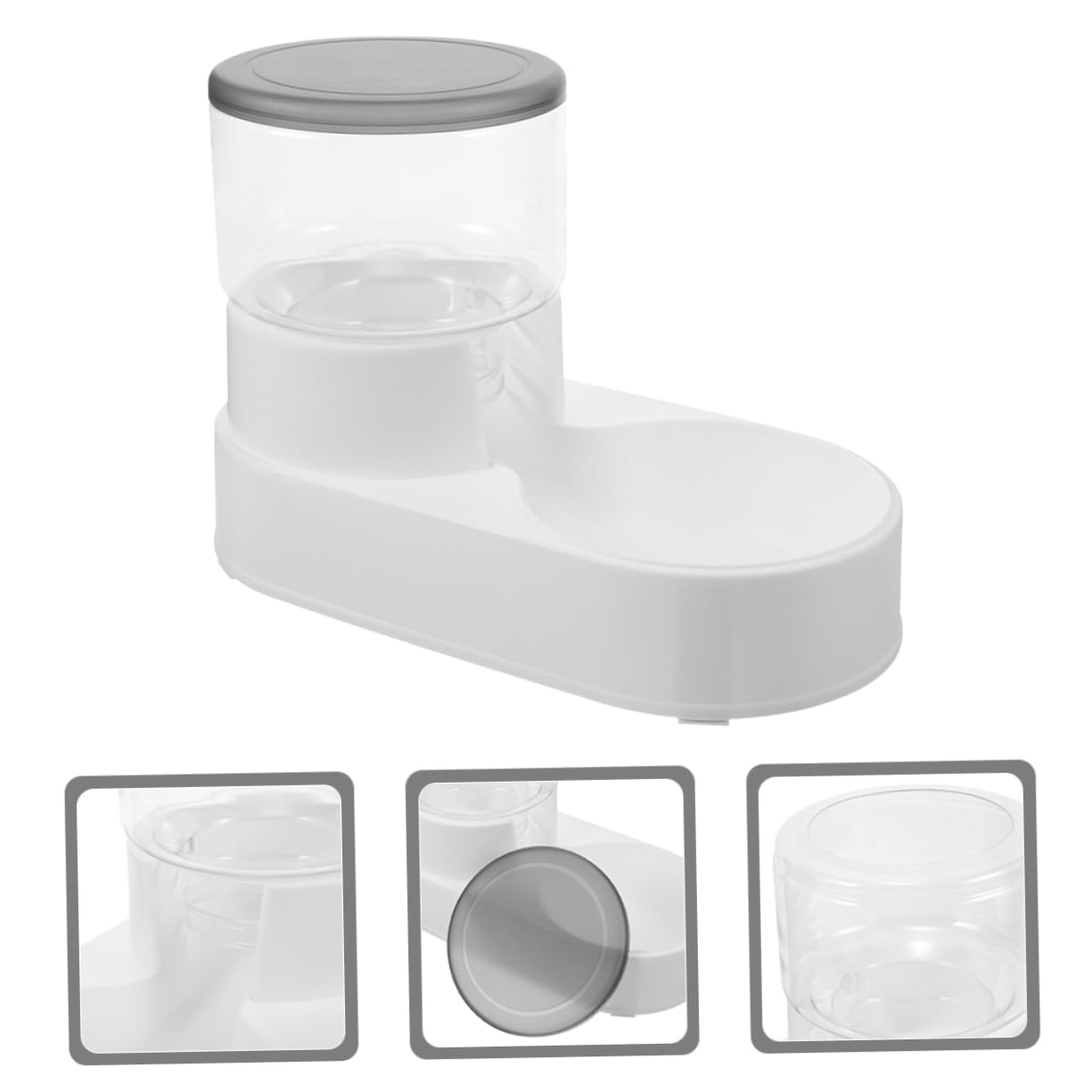 Distributeur en Nourriture Automatique de 2 Pièces Plastique pour Animaux