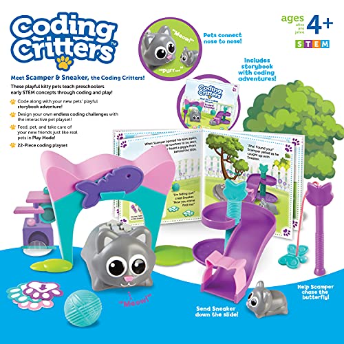 Learning Resources Coding Critters Scamper & Sneaker - 22 Pieces, Ages 4+ Educational Learning Games, Screen-Free Early Coding Toy for Kids, Interactive STEM Coding Pet - Image 7
