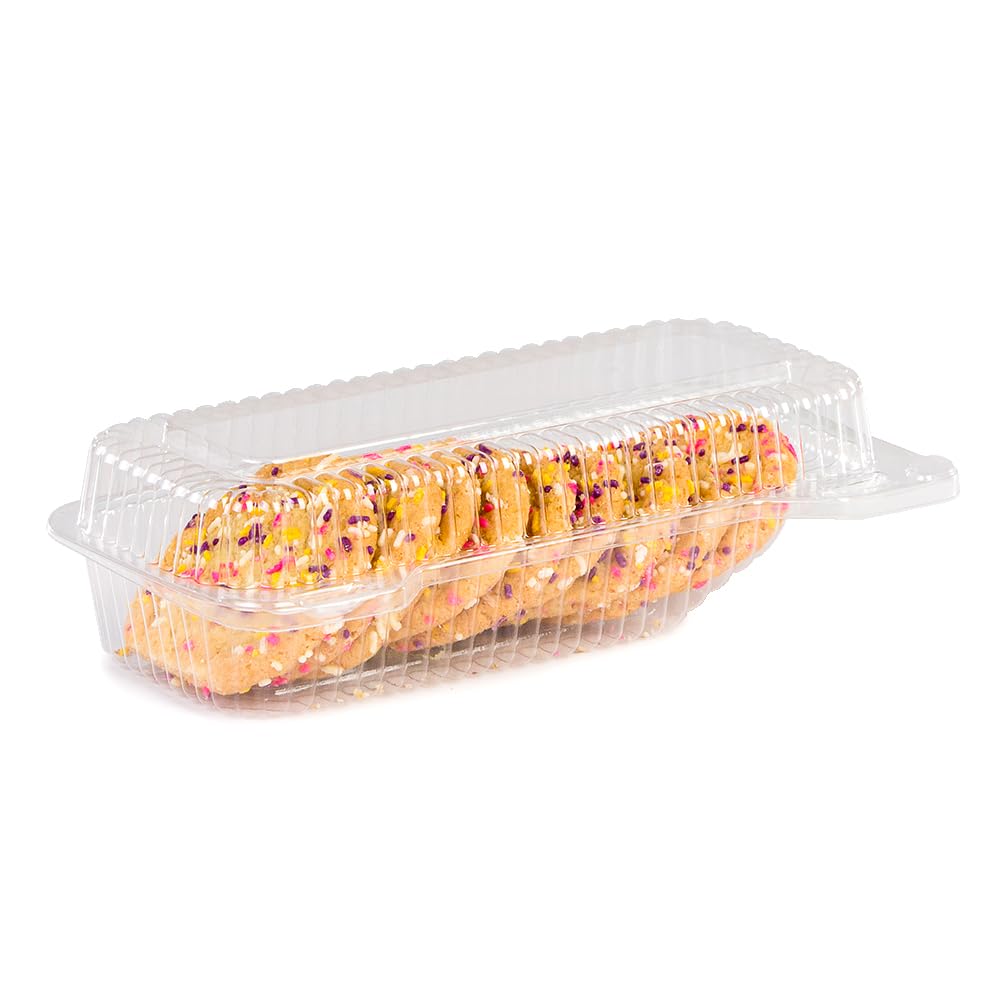 DFI Detroit Forming LBH-944 Clear OPS Plastic Hinged Locking Food Container with Inside Slant 9.5 x 5 x 3 Inches | 250 Per Case