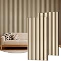 TONOR Wood Slatwall Panels, 2 Pack 47.2" x 23.6"/ 120 x60cm(15.5ft²) Acoustic Wall Panels, Wood Slat Acoustic Panels for Noise Cancelling and Home Decor, Living Room, Bedroom, Office, Black