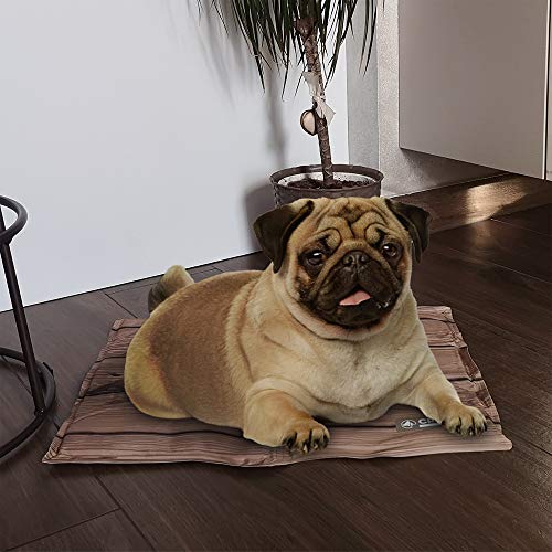Croci Fresh - Kühlmatte für Tiere 40x50cm ohne Strom oder Batterien - Einlegematte mit Kühlgel für Hunde, Größe S, Holzmuster