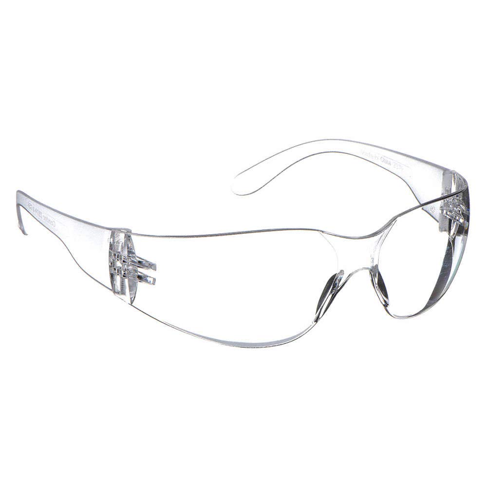 Radnor Occhiali protettivi per gli occhi, trasparenti, antigraffio, classici, senza cornice, con astina flessibile, avvolgente, singolo ANSI Z87+, 1 confezione da 12