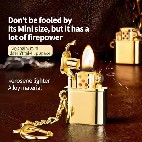 Encendedor metálico compacto para mesa con llavero miniatura 6