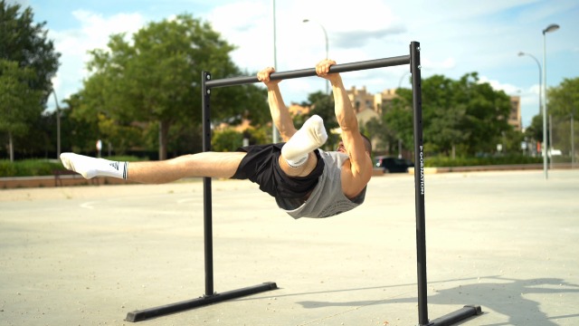 Barra Calisthenics Regolabile - Per Allenamento Forza A Casa, Piedini Antiscivolo, 85-120 Cm