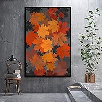 SIGNWIN Framed Canvas Wall Art Colorful Leaves Canvas Prints Home Artwork Decoration for Living Room,Bedroom - 16