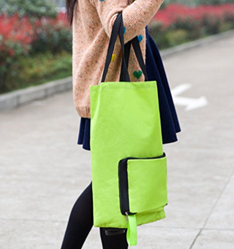 Dexinx Reisetasche mit Rollen Leicht Handwagen Einkaufstrolley Handtaschenhalter Einkaufstaschen Faltbar Einkaufswagen… – Bild 5