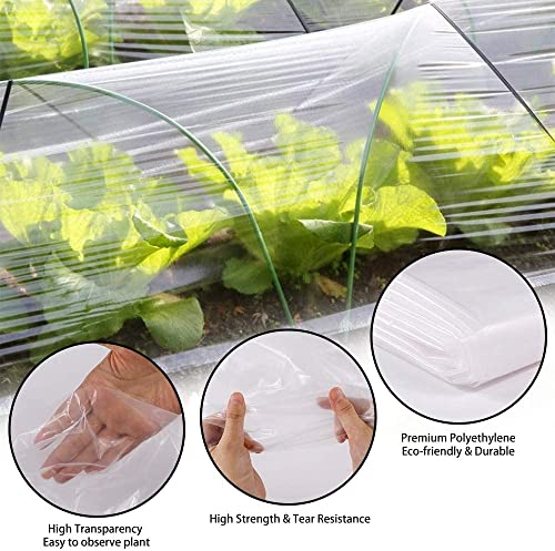 WAIZHIUA 2m x 3m Heavy Duty Polythene Sheeting 125Mu/500g Extra Thick Plastic Sheeting Clear Polytunnel Cover Plastic Dust Sheet for Greenhouse Polytunnel - Image 2