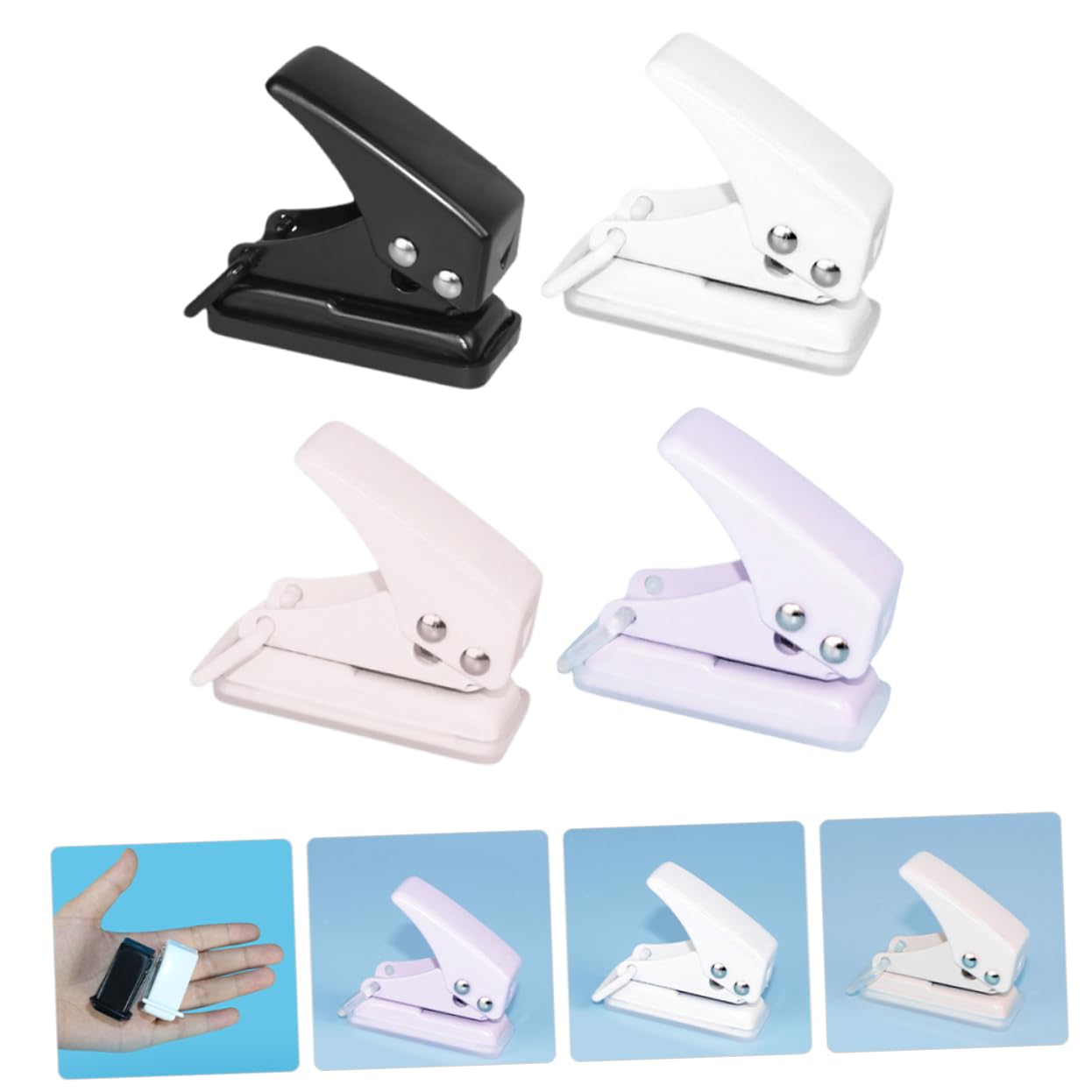 DOITOOL 5 Ensembles Perforatrice À Papier Manuelle Perforateur De Bureau Pour Documents Fournitures De Bureau Compacte Durable 4 Pièces * 5