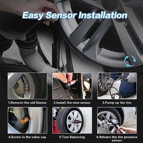 POHILA TPMS Sensor, 13598772 for GM 315Mhz, Tire Pressure Monitoring Sensor Replacement for Buick Chevy Cadillac GMC, Tire Pressure Sensor Replaces# 13586335,13598771 4 Pack