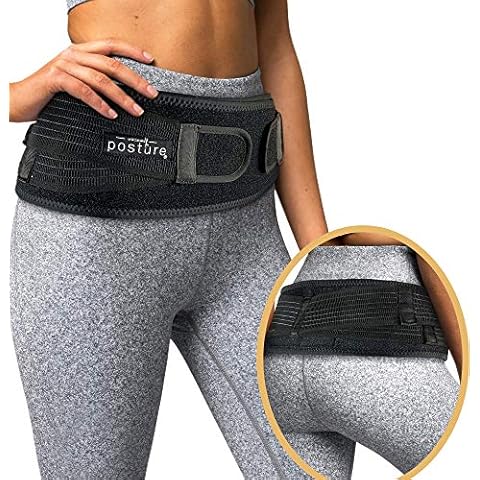 Vriksasana Unisex Sacroiliac Hüftgürtel lindert Ischias, Becken, Untere Rücken, Bein und sakrale Nervenschmerzen verursacht durch SI-Gelenk-Dysfunktion (S/M, Schwarz) Cover