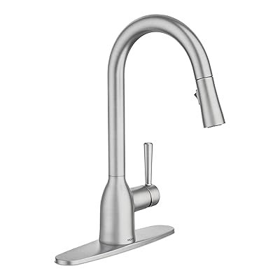 Moen Adler Spot Resist Stainless One-Handle High Arc Pulldown Kitchen Faucet with Power Clean, 87233SRS