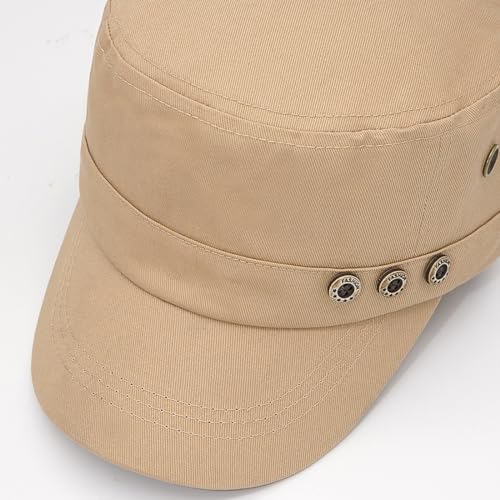 Image of Cadet Army Hat 2 Pieces Flat Top Cap Unisex Military Hat for Women Men