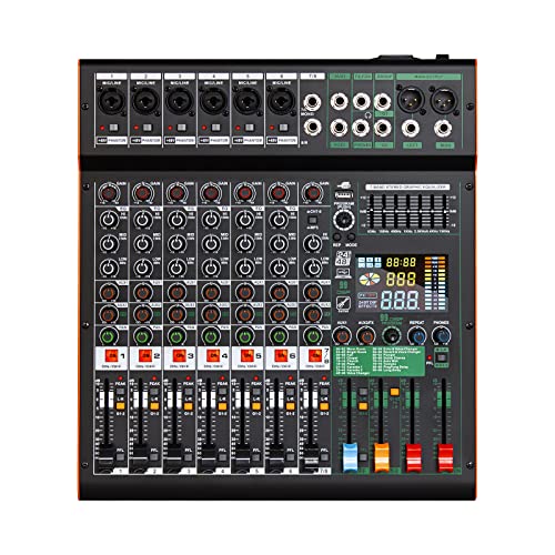 Depusheng TG8 Mezclador DJ Audio Professional de 8 canales multipista con 99 bits DPS Reverberation...