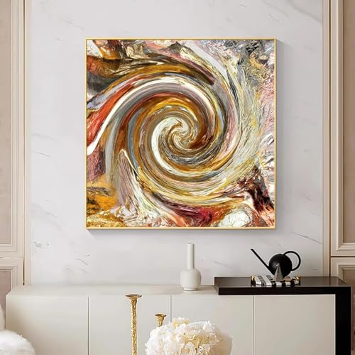 Pósteres e impresiones de lienzo abstracto con tormenta de tornado dorado para decoración 2