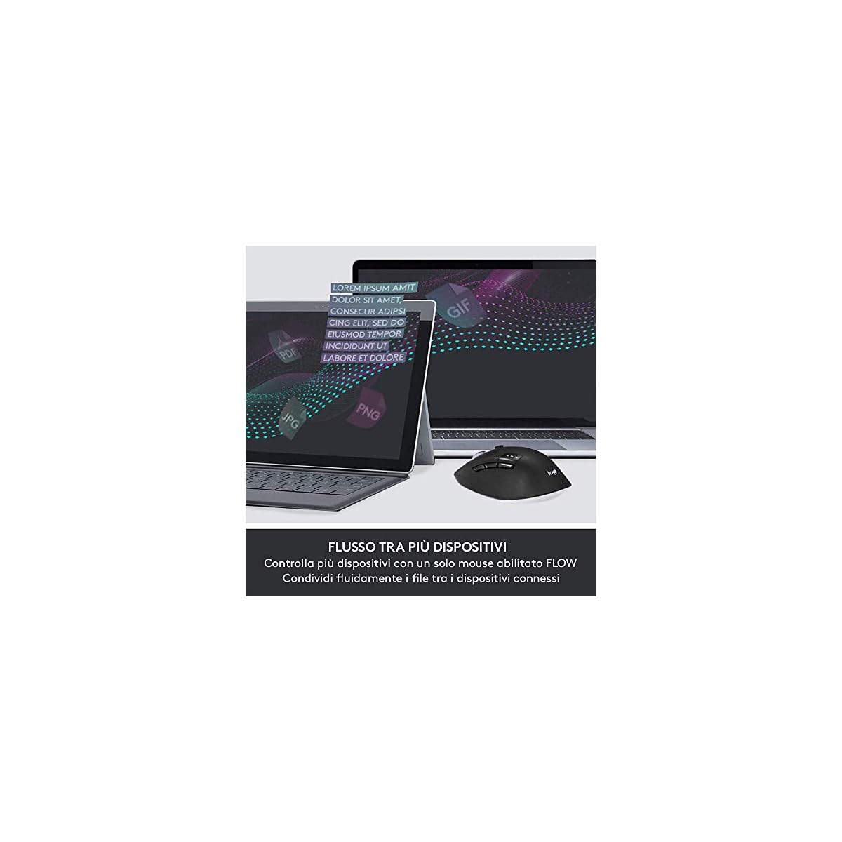 Logitech-MK850-Kit-Tastiera-e-Mouse-Wireless-Multidispositivo-Wireless-e-Bluetooth-24-GHz-12-Tasti-Programmabili-Durata-Batteria-di-3-Anni-PCMac-Layout-Italiano-QWERTY-Nero