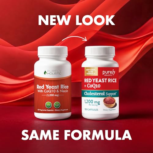 Red Yeast Rice with CoQ10 Supplement | Healthy Cholesterol Levels & Heart Health Support | Extra Strength Red Yeast Rice 1200 MG (600 MG Per Capsule) with Monakolin K | No Citrinin, Non-GMO | 120 Ct - Thumbnail 2
