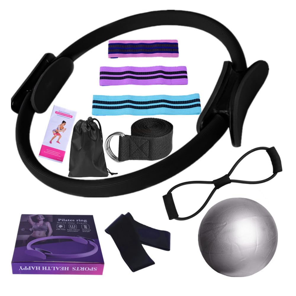 Set Attrezzi Pilates Completo – Anello Magico, Mini Palla E Fasce Elastiche Per Allenamento A Casa