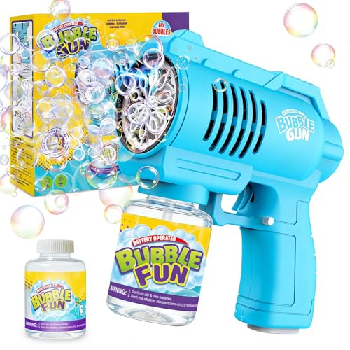 Panamalar Pistola de Burbujas para Niños, Automática Máquina de Burbujas de Jabón 10000+ Pompas/Min, Soplador de Pompas Silencioso con Luces para Fiestas Verano Al Aire Libre Regalo Boda-Azul