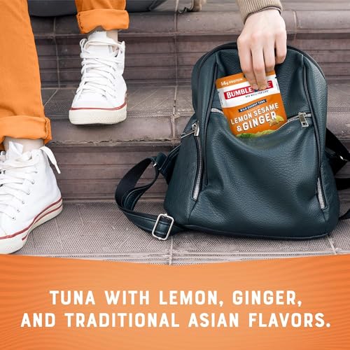 Image of Bumble Bee Lemon Sesame & Ginger Seasoned Tuna Pouch - Wild Caught and Ready to Eat for Snack, Salad, Korean Tuna Bowl - 14g Protein per Serving - 2.5 oz Packet (Pack of 1)