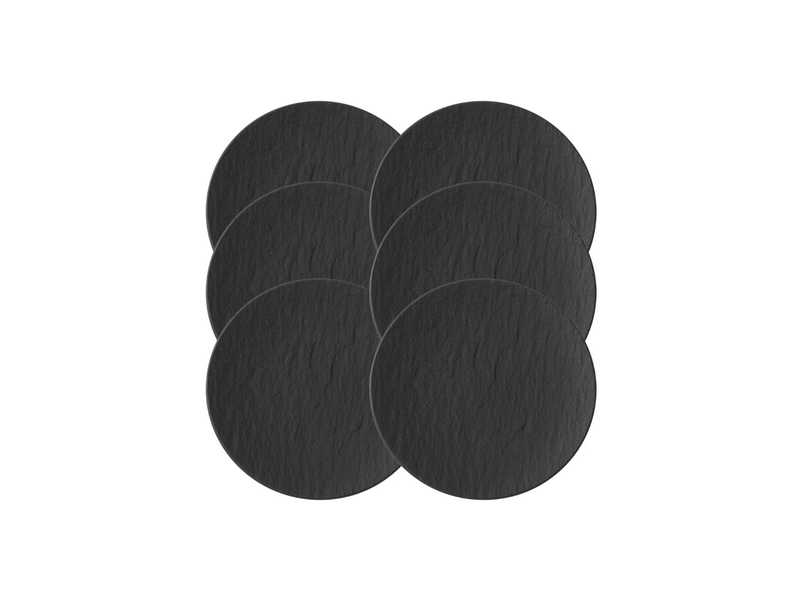 Villeroy & Boch Manufacture Rock Lot de 6 assiettes à pain en porcelaine de qualité supérieure Gris 16 cm