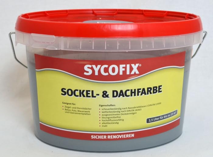 Sycofix Sockel- und Dachfarbe Steingrau 2,5 l