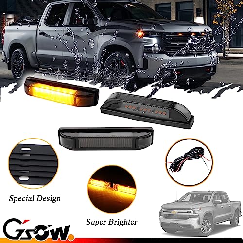 Kit de 3 luces LED ámbar para parrilla Chevrolet Silverado miniatura 3