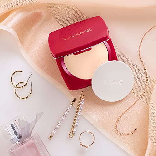 Image of Lakme Forever Matte Compact, Smooth Finish, Lightweight Compact Powder That Lasts for 12 HrsFor A Natural Even Toned Look, Natural Beige, 9g (Pack of 3)