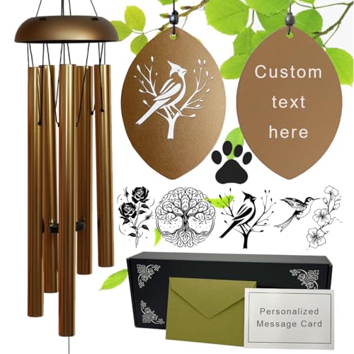 Personalized Tree of Life Wind Chimes - Deep Melody, Custom...