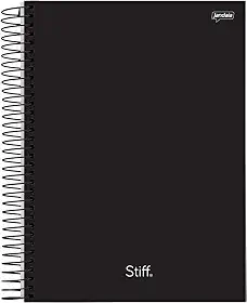 Jandaia - Caderno Espiral Univ CD 10 matérias 160Fls Stiff Slim Preto