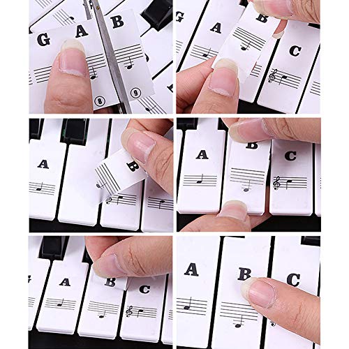 DASNTERED Piano Keyboard Stickers, 37/49/54/61/88 toetsen Muziek Piano Keyboard Stickers, Transparante en Afneembare… - Image 7