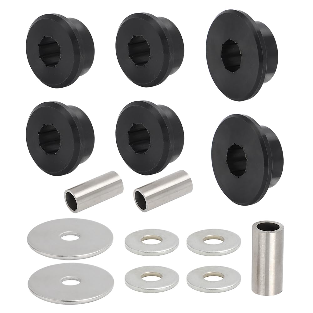 Polyurethane Front Differential Side Mount Bushings for Hummer H3 H3T 2006-2010, 15PCS Mount Bushing Set Kit (Black)