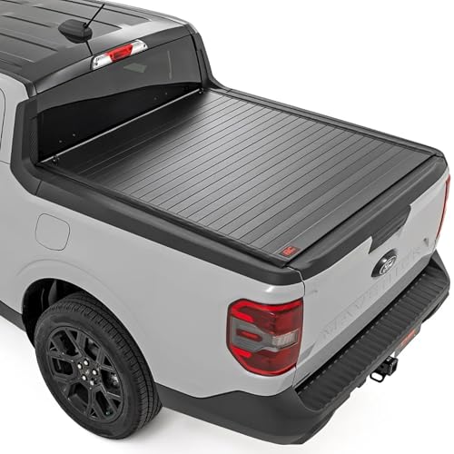 Rough Country Hard Roll-Up Tonneau Cover for Ford Maverick 4WD (2022-2026) - Aluminum Truck Bed Cover Fits 46 Bed