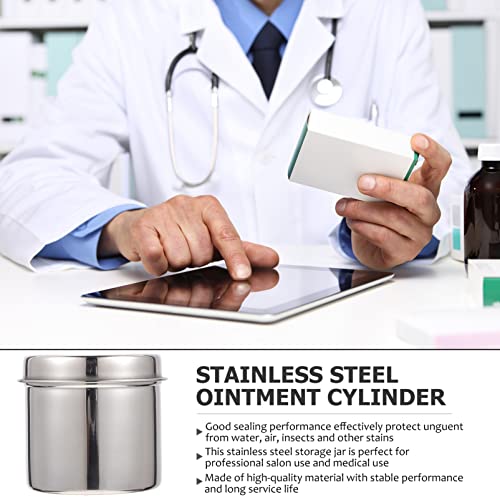 Image of Healifty Stainless Steel Gauze Jar 2pcs 304 Stainless Steel Jar Cotton Container Bottle Anti Iodine Container for Hospital Storage Bottle