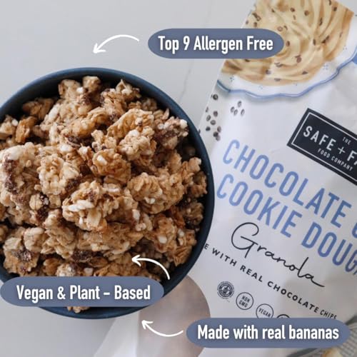 Image of The Safe + Fair Food Company Chocolate Chip Cookie Dough Granola - 6 Pack | Gluten-free, dairy-free & vegan snack, allergen-free, non-GMO, no artificial ingredients
