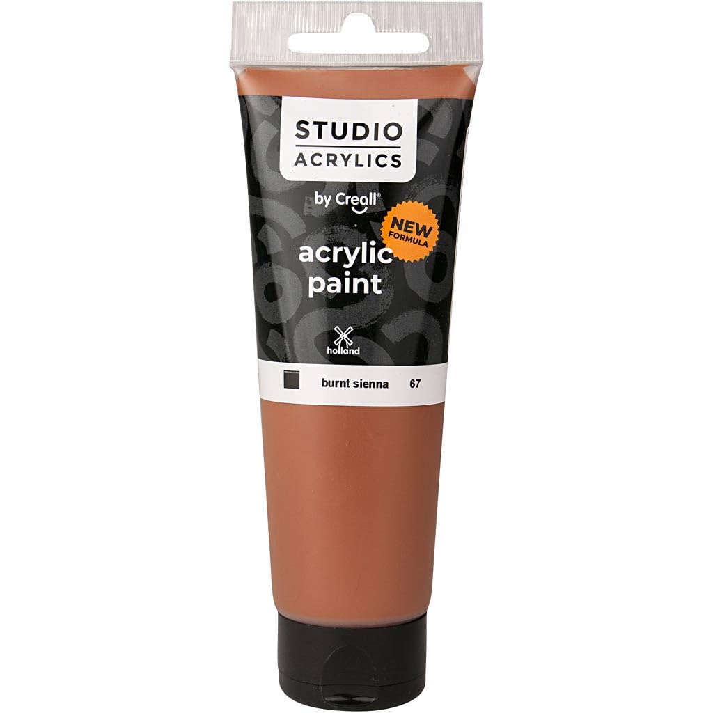 Creall Studio Acrylics Tube, 120ml Burnt Sienna Color