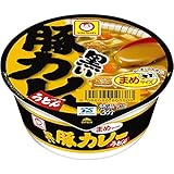 マルちゃん 黒いまめ豚カレーうどん ( 42g×12個 / ミニサイズ ) カップ麺 カレーうどん 豚肉 ( コシ / 太麺 / とろつゆ仕立て ) レトルト カップうどん ローリングストック 箱買い 東洋水産